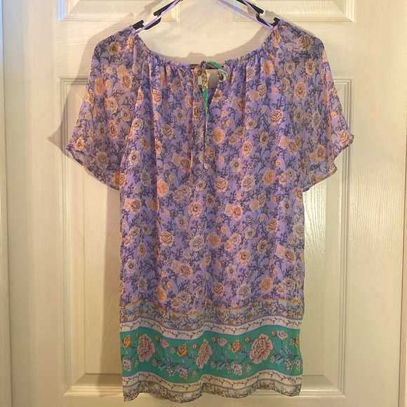 LC LAUREN CONRAD Floral Boho Blouse Top - Picture 5 of 13